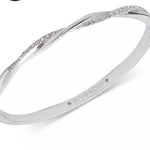 Givenchy Silver Twisted Crystal Bracelet
